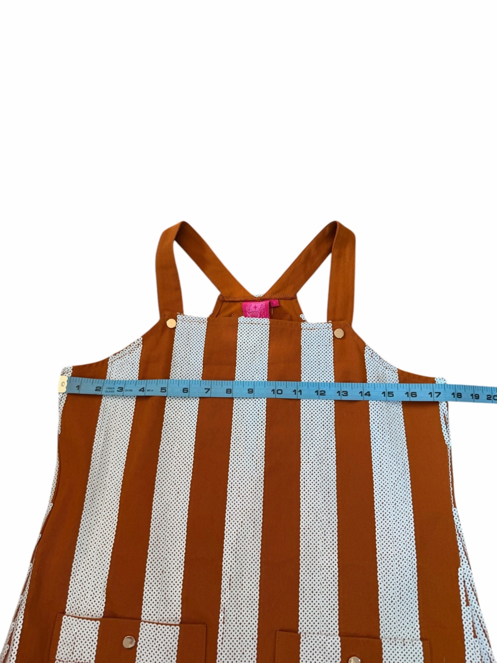 Queen of Sparkles Burnt Orange White Sequin Striped Overall Dress Womens Sml NWT - Picture 9 of 11